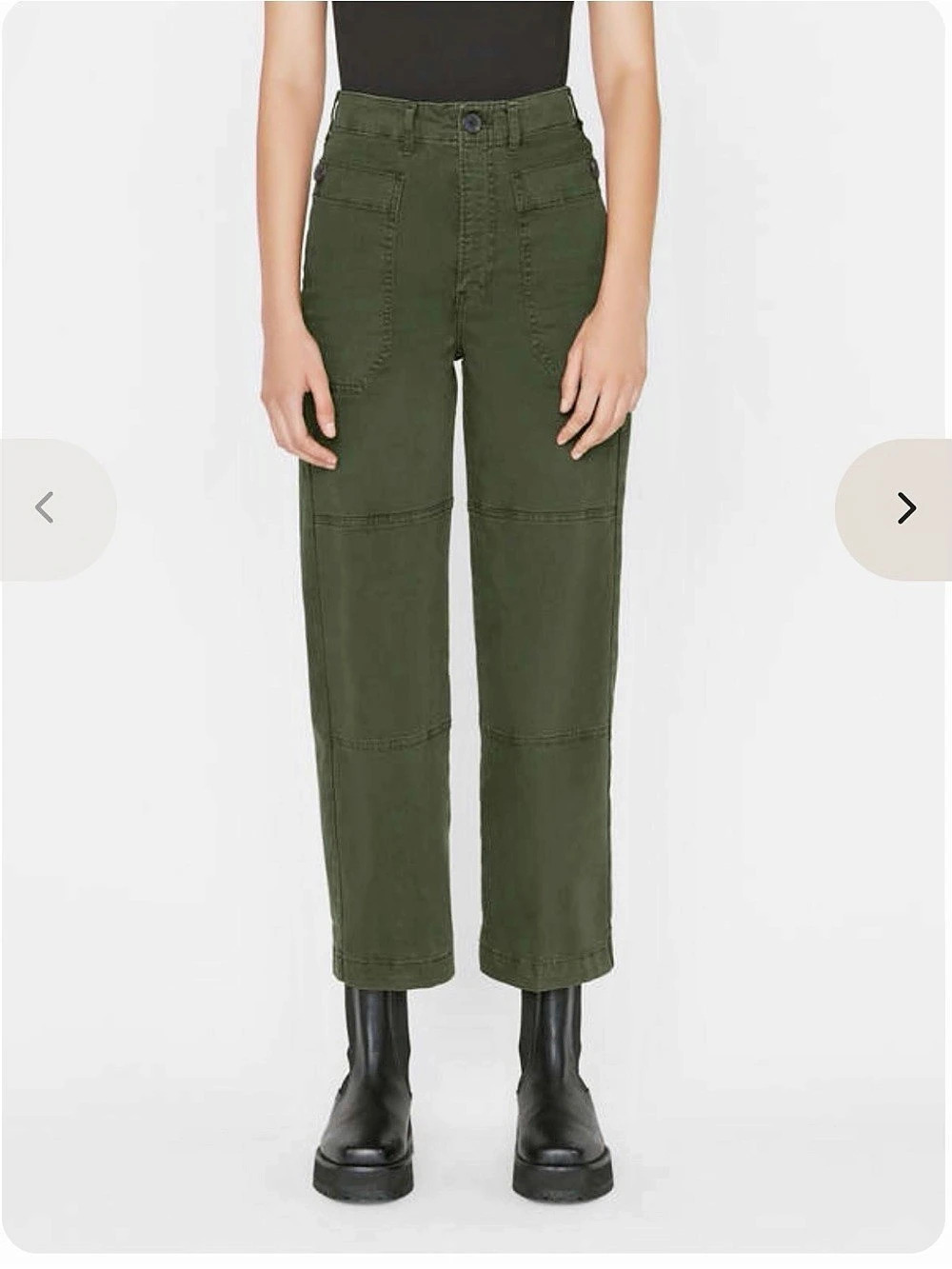 FRAME Oversized Pocket Utility Pant in Green